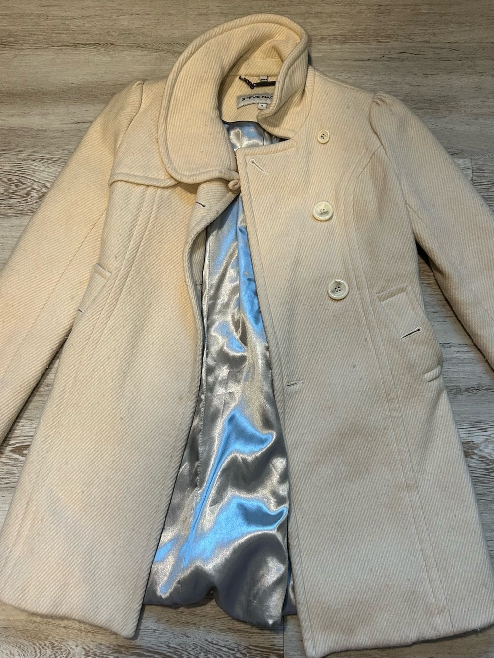 Steve Madden Cream Wool Coat